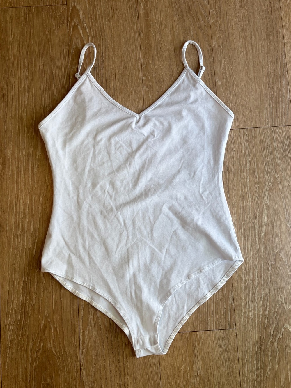 Classic White V-Neck Cami Bodysuit